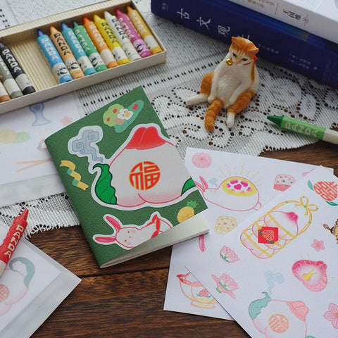 Longevity Peach Washi Stickers