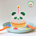 Panda Birthday Cake Special-shaped Greeting Card