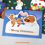 Two Feet Monster Christmas Folder Card