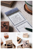 Three Grid Cartoon Series Wooden Stamps