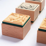 Three Grid Cartoon Series Wooden Stamps