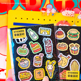 Snack Party Cute Glitter Stickers