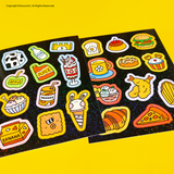 Snack Party Cute Glitter Stickers