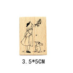 Girl And Rabbit Series Wooden Stamps