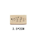 Girl And Rabbit Series Wooden Stamps