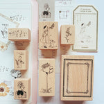 Girl And Rabbit Series Wooden Stamps