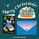 Two Feet Monster Christmas Folder Card