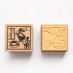 Three Grid Cartoon Series Wooden Stamps