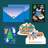 Two Feet Monster Christmas Folder Card