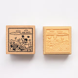 Three Grid Cartoon Series Wooden Stamps